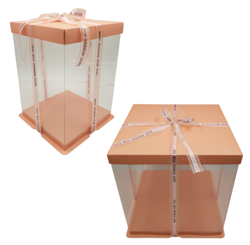 PINK DELUXE CAKE BOX - 38.5 X 40 CM