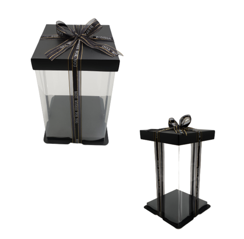 BLACK DELUXE CAKE BOX - 17 X 29 CM