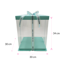 BLUE DELUXE CAKE BOX  - 30 X 34 CM