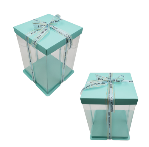 BLUE DELUXE CAKE BOX  - 30 X 34 CM