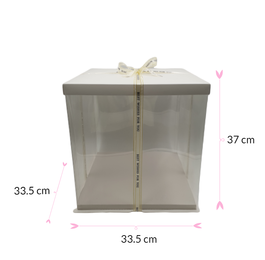 WHITE DELUXE CAKE BOX - 33,5 X 37 CM