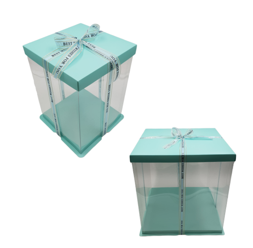 BLUE DELUXE CAKE BOX - 33,5 X 37 CM