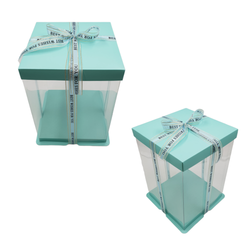 BLUE DELUXE CAKE BOX - 38,5 X 40 CM
