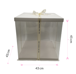 WHITE DELUXE CAKE BOX  - 43 X 45 CM