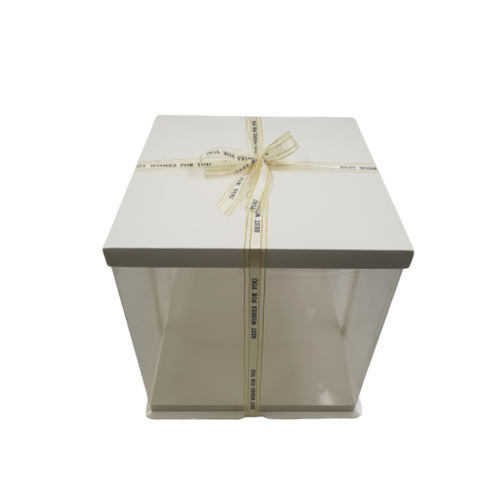 WHITE DELUXE CAKE BOX  - 43 X 45 CM