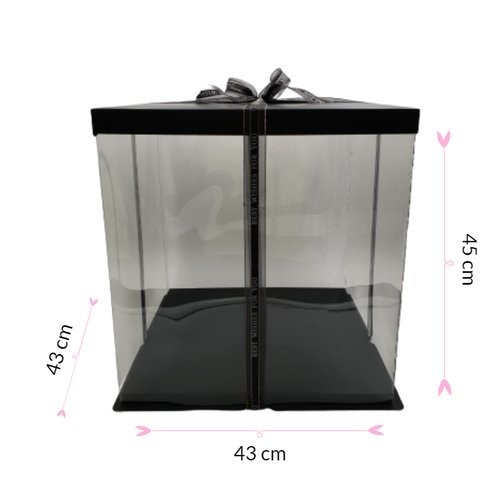 BLACK DELUXE CAKE BOX - 43 X 45 CM