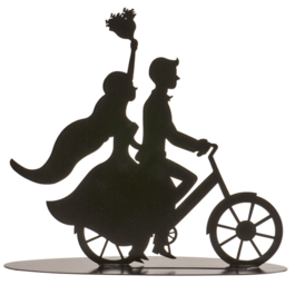 DEKORA METALLIC CAKE TOPPER - COUPLE ON BICYCLE