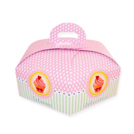 HEXAGONAL CAKE BOX WITH HANDLE 20 CM 