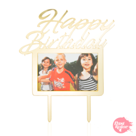 CAKE TOPPER WITH PHOTO  - HAPPY BIRTHDAY