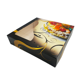 BLACK AND GOLD BOX FOR ROSCON DE REYES - 40 X 50 X 8 CM