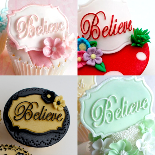 KATY SUE SILICONE MOULD - MINI "BELIEVE" PLATE