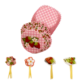 SET OF CUPCAKE CAPSULES + MODECOR TOPPERS - FRUITS