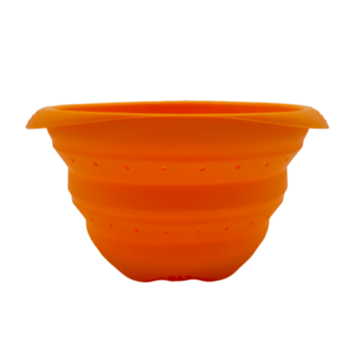 PAVONI FOLDING SILICONE STRAINER - ORANGE 14 CM