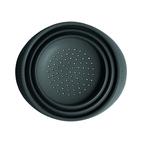 PAVONI FOLDING SILICONE STRAINER - BLACK 14 CM