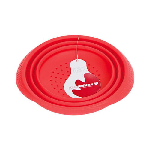 PAVONI FOLDING SILICONE STRAINER - RED 14 CM