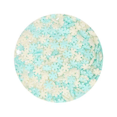 FUNCAKES SPRINKLES - BLUE & WHITE SNOWFLAKES 50 G