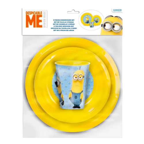 MELAMINE TABLEWARE SET (3 PIECES) "MINIONS" - YELLOW