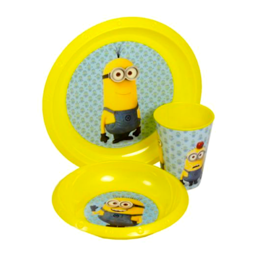 MELAMINE TABLEWARE SET (3 PIECES) "MINIONS" - YELLOW