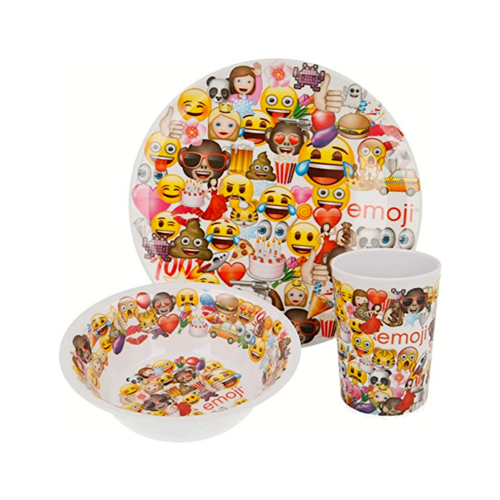 MELAMINE TABLEWARE SET (3 PIECES) "EMOJI".