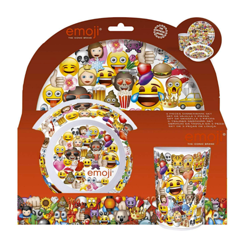 MELAMINE TABLEWARE SET (3 PIECES) "EMOJI".