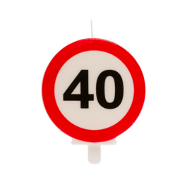 40TH BIRTHDAY CANDLE FORBIDDEN SIGN - 6,3 CM