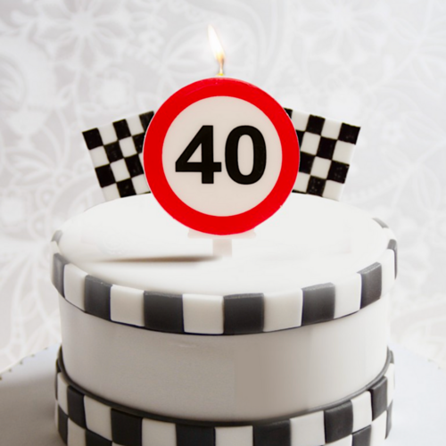 40TH BIRTHDAY CANDLE FORBIDDEN SIGN - 6,3 CM