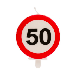 50TH BIRTHDAY CANDLE FORBIDDEN SIGN - 6,3 CM