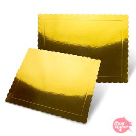 GOLD RECTANGULAR CAKE BASE - 30 X 25 CM / 3 MM THICK