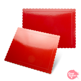 RED RECTANGULAR BASE - 40 X 30 CM / 3 MM THICK