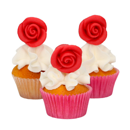 FUNCAKES MARZIPAN DECORATIONS - RED ROSES