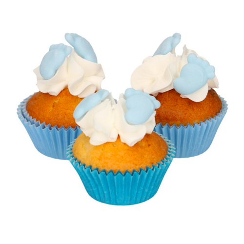 FUNCAKES SUGAR DECORATIONS - BLUE BABY FEET