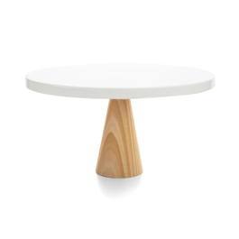 ROUND "NATURAL" CAKE STAND - WHITE 30 CM