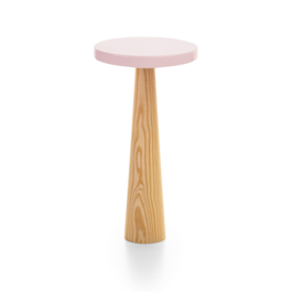 ROUND "NATURAL" CAKE STAND - PINK 15 CM