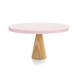 ROUND "NATURAL" CAKE STAND - PINK 30 CM