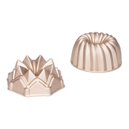 PATISSE MOULD SET - CAST ALUMINIUM - 2 "BUNDT" 10 CM