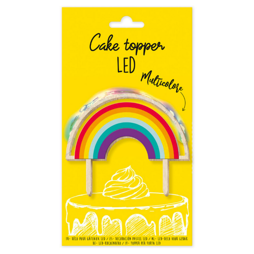 SCRAPCOOKING CAKE TOPPER - RAINBOW LED