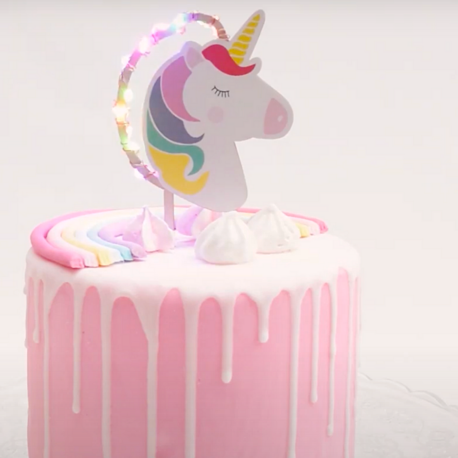 SCRAPCOOKING CAKE TOPPER - UNICORN LED