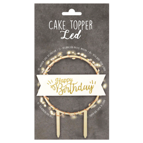 SCRAPCOOKING CAKE TOPPER - "HAPPY BIRTHDAY" LED