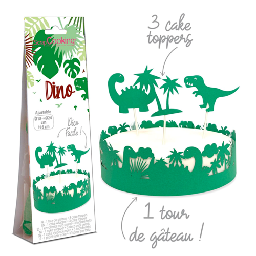 SCRAPCOOKING CAKE WRAPPER + TOPPERS - DINO