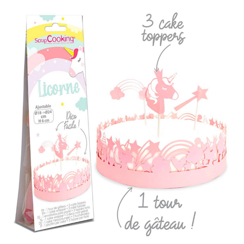 SCRAPCOOKING CAKE WRAPPER + TOPPERS - UNICORN