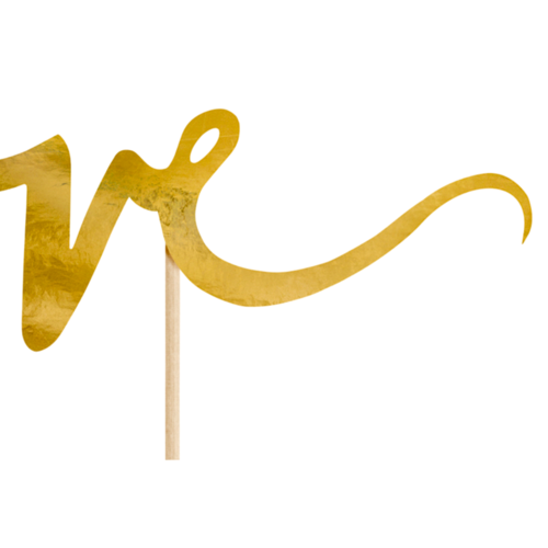 PARTYDECO CAKE TOPPER - GOLD LOVE