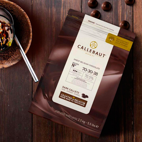 CALLEBAUT EXTRA DARK CHOCOLATE CALLETS (70,5%) - 2,5 KG