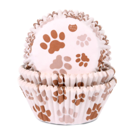 "HOUSE OF MARIE" SET CUPCAKE CAPSULES - BROWN PAW PRINTS