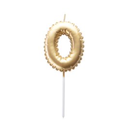 GOLDEN BIRTHDAY BALLOON CANDLE - NUMBER 0