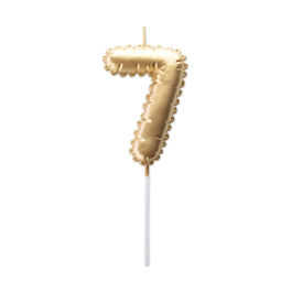 GOLDEN BIRTHDAY BALLOON CANDLE - NUMBER 7