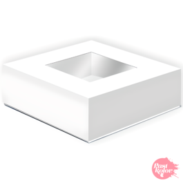 WHITE CAKE BOX WITH WINDOW - 33 X 9,5 CM