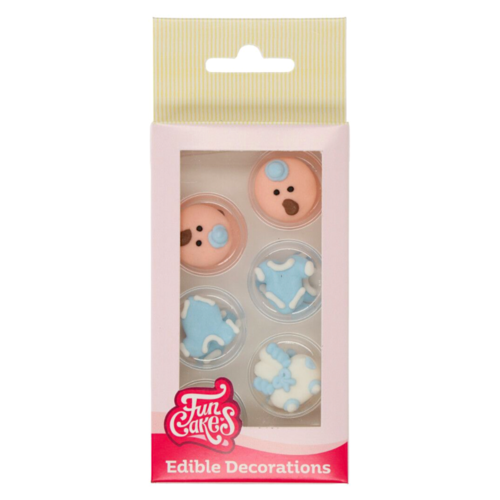 FUNCAKES SUGAR DECORATIONS - BLUE BABY BOY