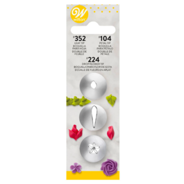 WILTON NOZZLE SET - #104, #352 AND #224