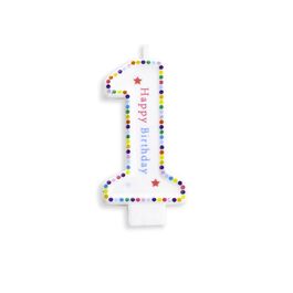 BIRTHDAY CANDLE "HAPPY BIRTHDAY" - NUMBER 1