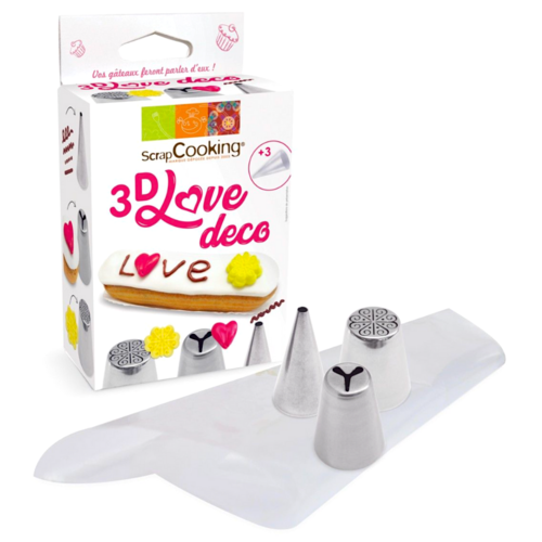 SCRAPCOOKING DECORATION SET - LOVE 3D